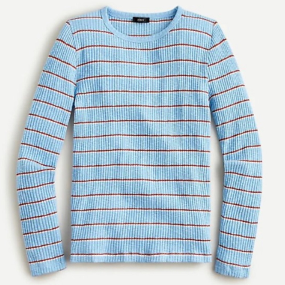 J.Crew Striped Blue Long Sleeve Sweater Women's Medium